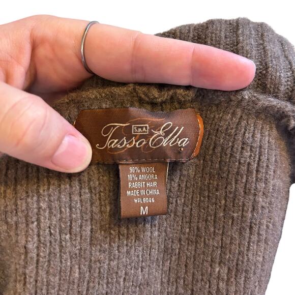 Vintage Brown Merino Wool Cardigan Womens Sz Medium Heritage Cabincore Academia - Picture 7 of 16